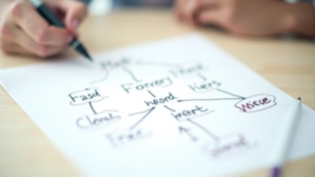 Diagrama visual de famílias de palavras em inglês, mostrando raízes comuns e variações